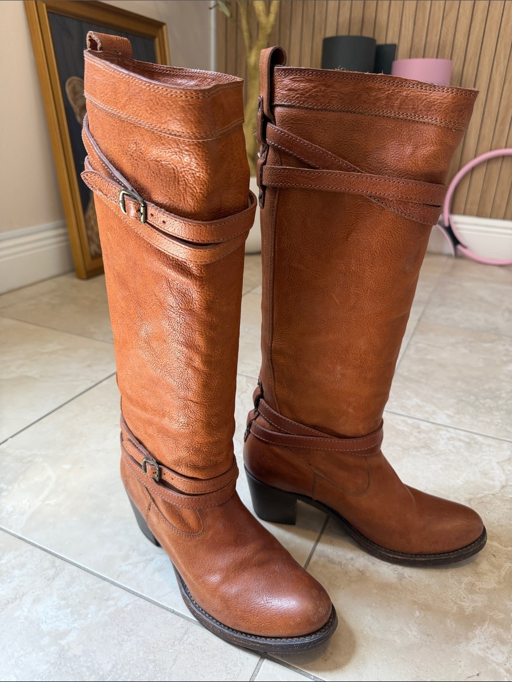 Women's Tall Leather Riding Boots - Brown
